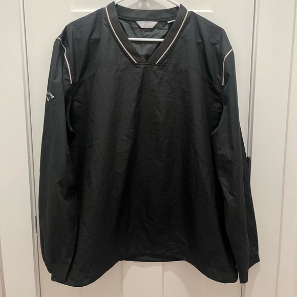 Callaway Mens Golf Pullover Sweater Size XL Black Water Resistant V Neck - Picture 1 of 8